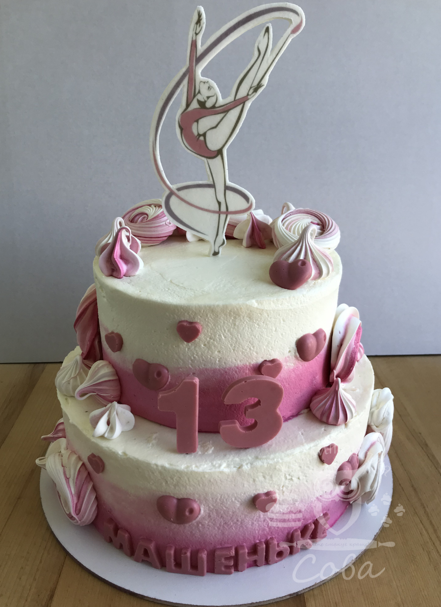 Торт для дівчинки на день народження "Гімнастка" | Торт на замовлення