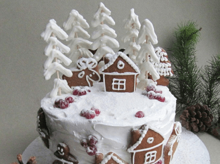 Декор торту на Новий рік ялиночками | Торт на замовлення у Львові